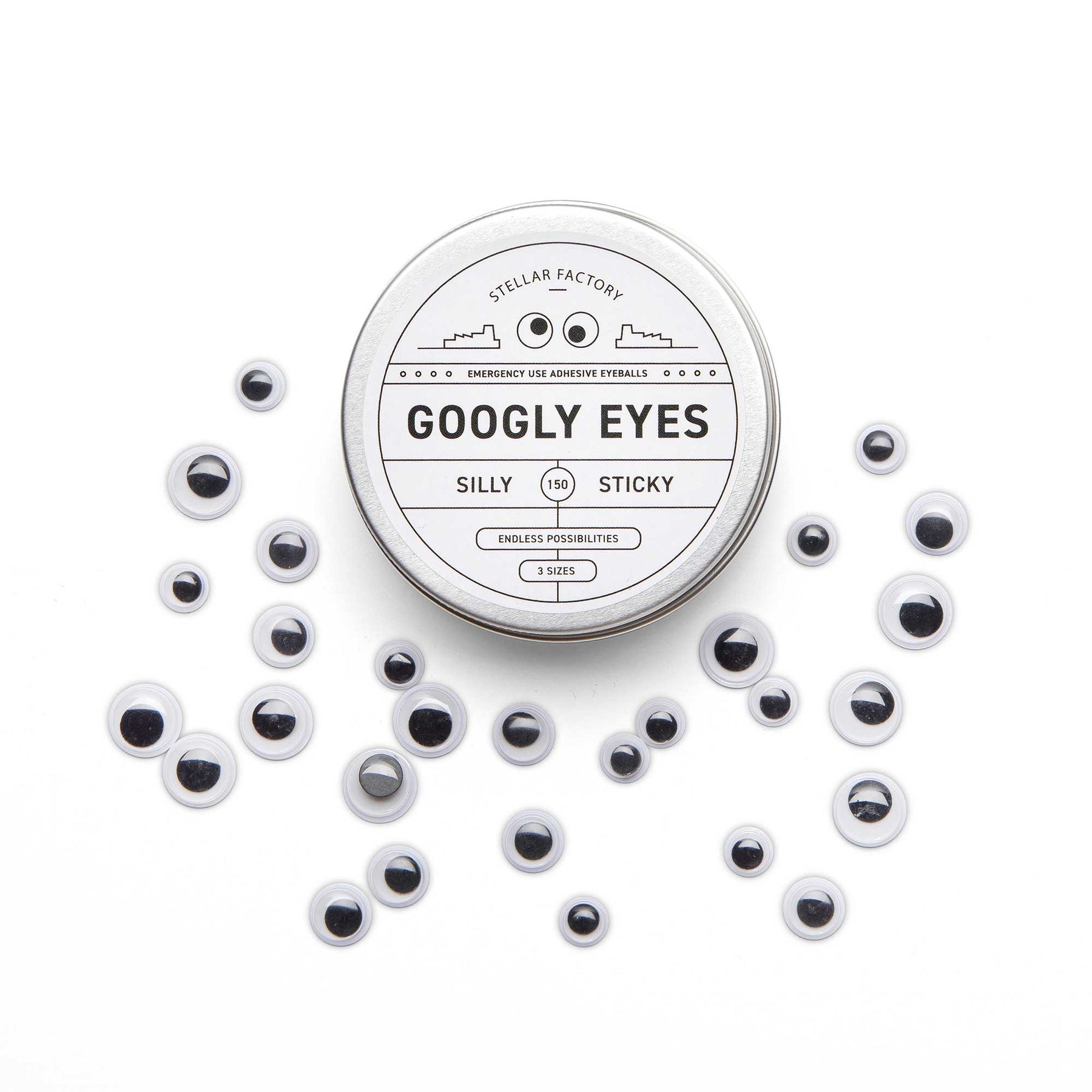 Googly Eyes - Emergency Adhesive Eye Balls in Giftable Tin